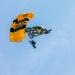 U.S. Army Parachute Team Soldier performs parachute demonstration
