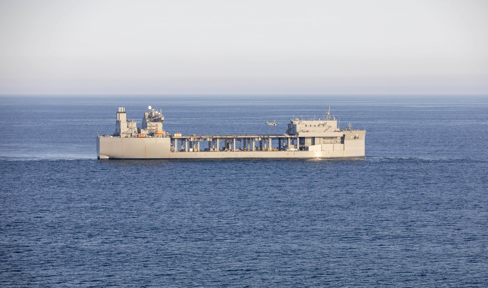 Expeditionary sea base USS Miguel Keith (ESB 5) sails in the Pacific Ocean