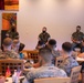 U.S. Marines participate in a town hall meeting