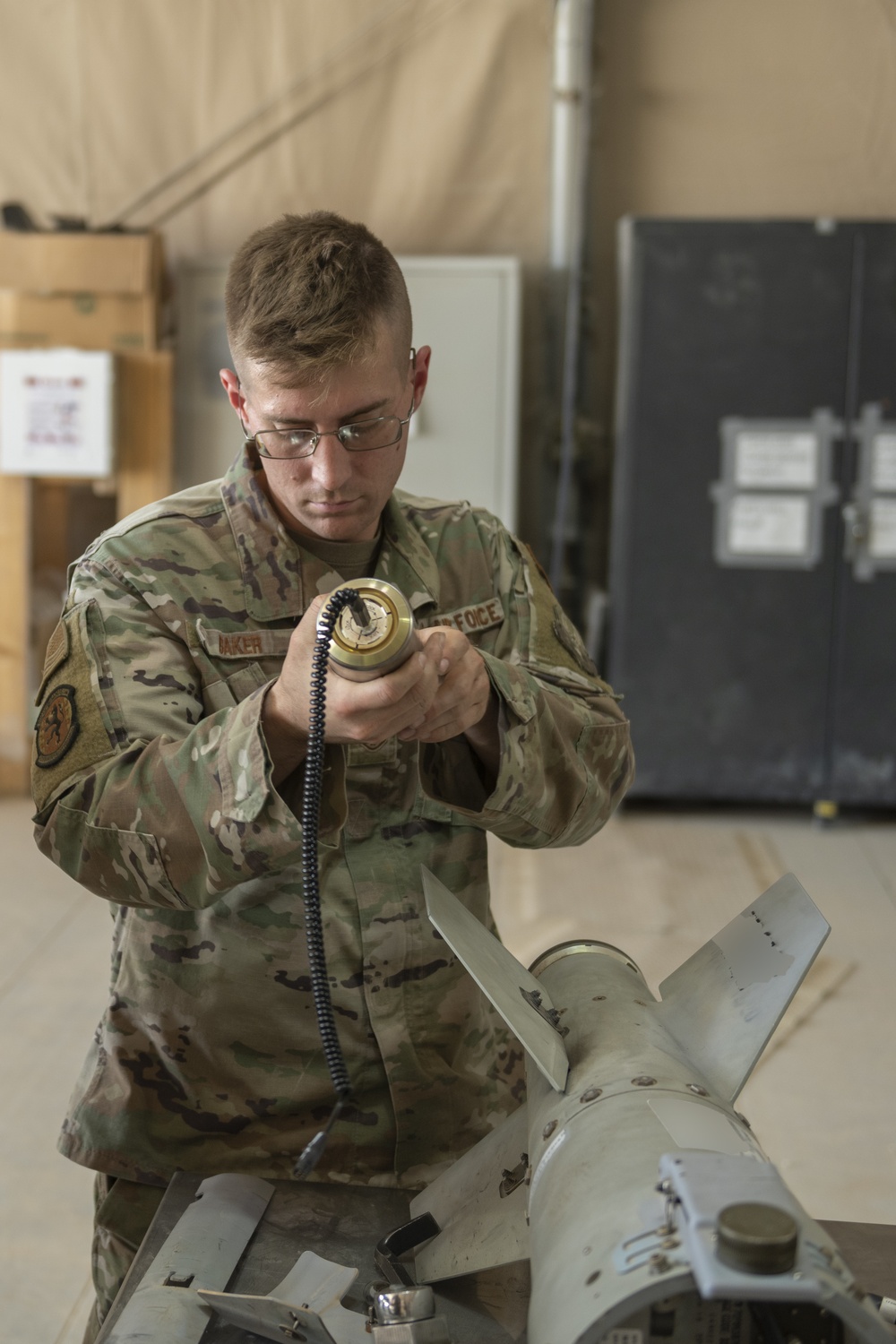 332nd EMXS Airmen assemble a guided missile