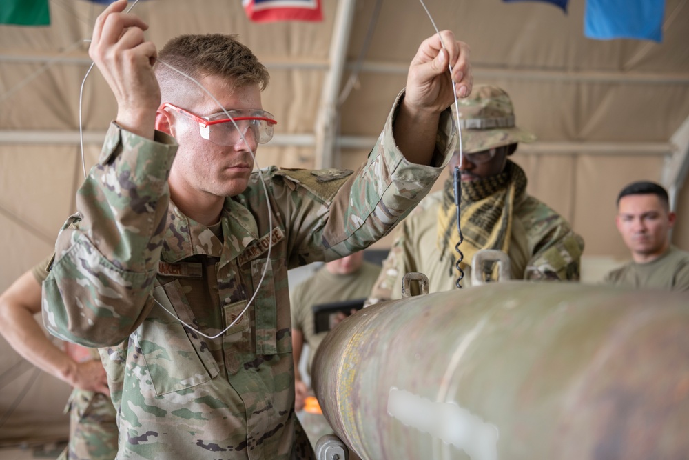 332nd EMXS Airmen assemble a guided missile