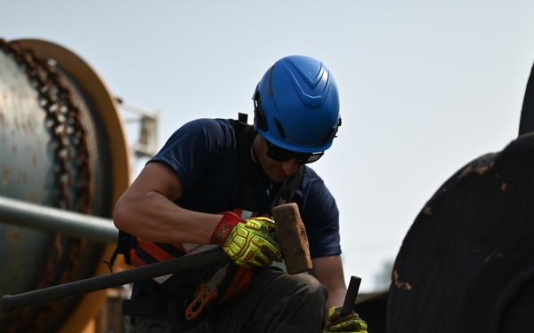 Coast Guard Cutter Ida Lewis conducts buoy deck training