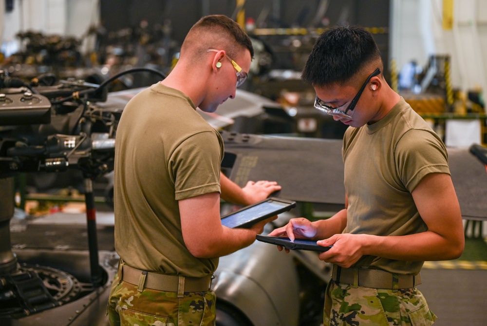 Sharpening their skills; Soldiers and Airmen learn to maintain helicopters