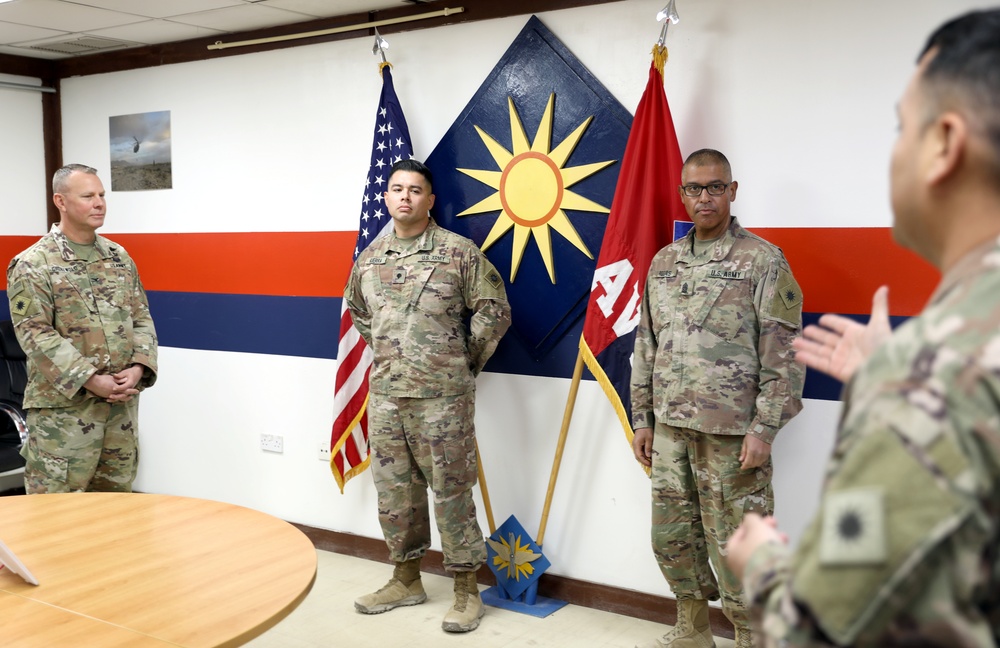 Task Force Phoenix, HHC, 40th CAB Soldier recognized by leadership