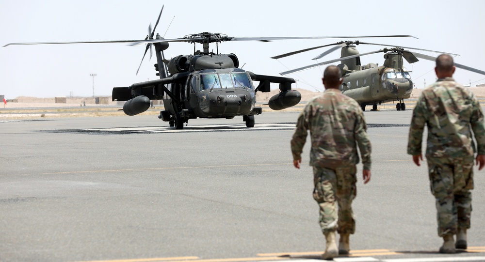 Brig. Gen. Brandon Parker visits Task Force Phoenix at Camp Beuhring, Kuwait