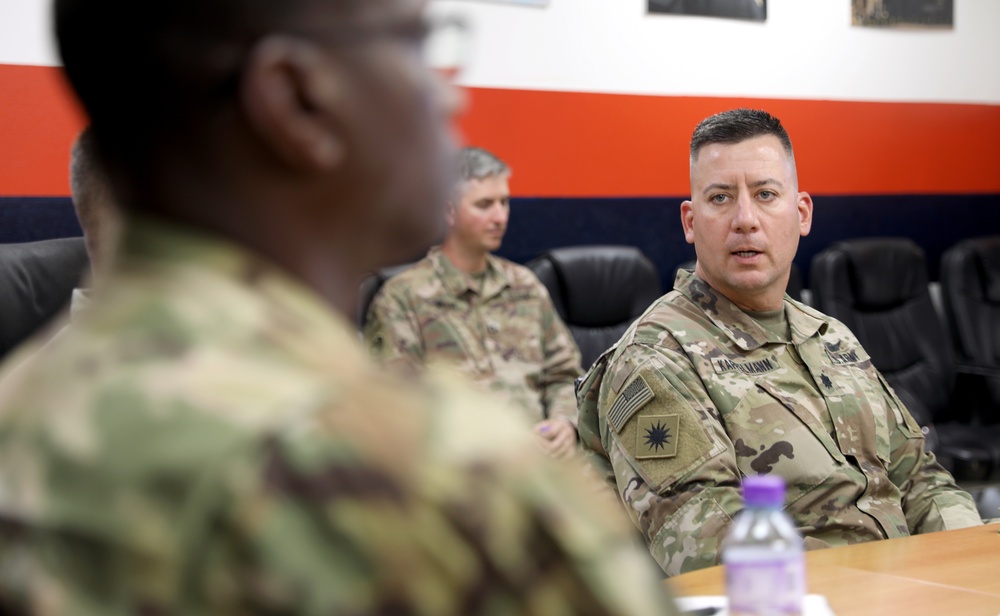 Brig. Gen. Brandon Parker visits Task Force Phoenix at Camp Beuhring, Kuwait