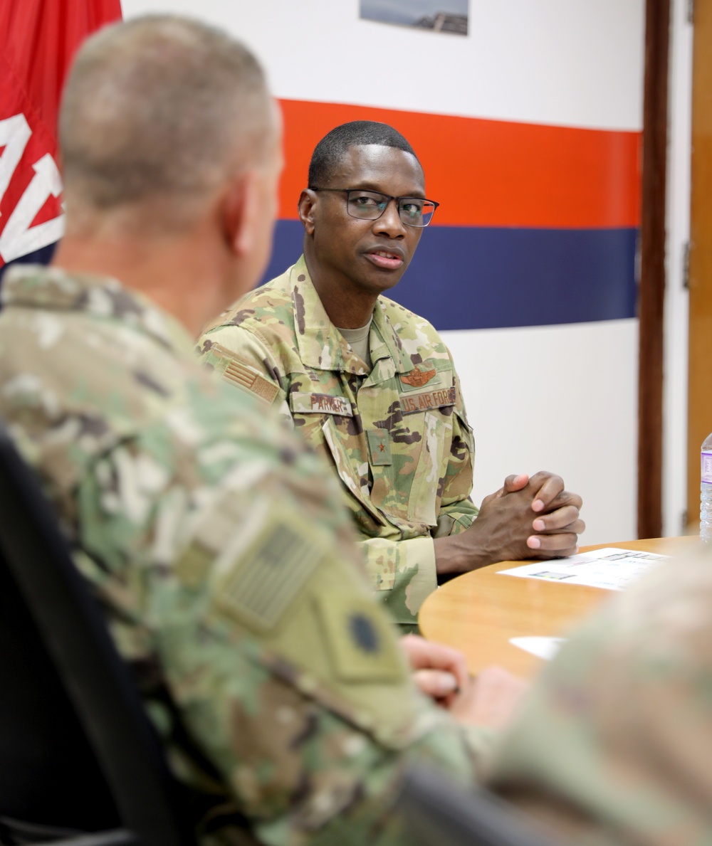 Brig. Gen. Brandon Parker visits Task Force Phoenix at Camp Beuhring, Kuwait