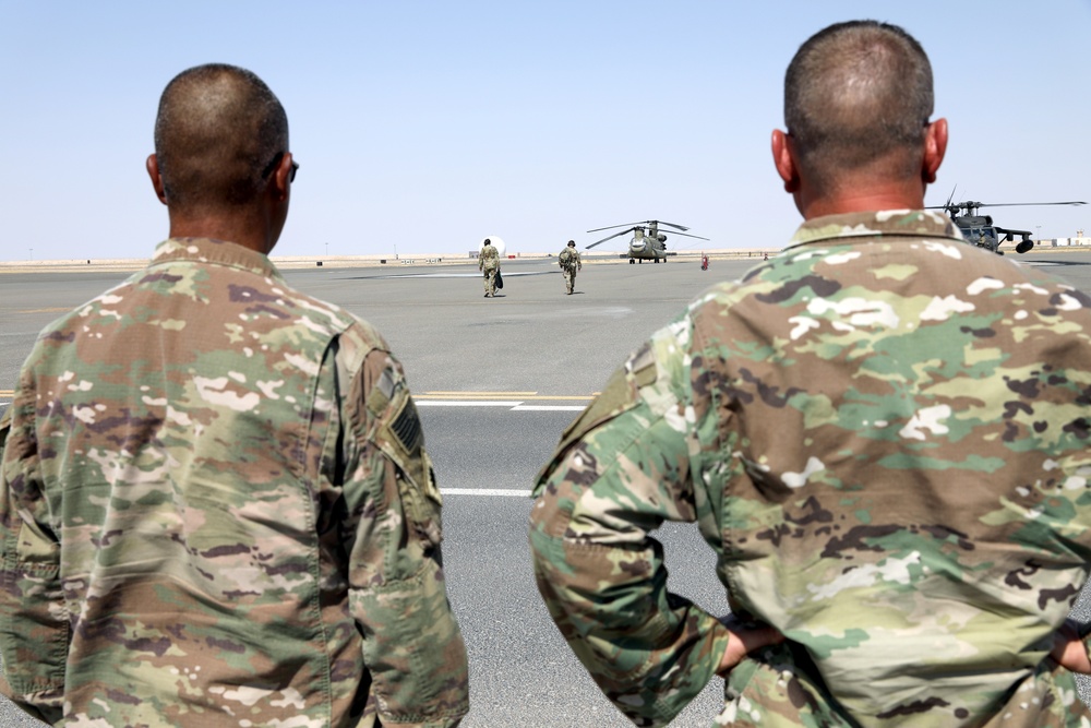 Brig. Gen. Brandon Parker visits Task Force Phoenix at Camp Beuhring, Kuwait