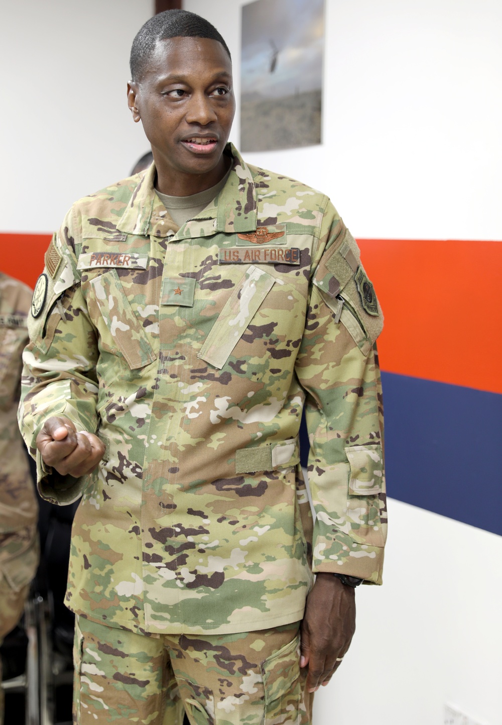 Brig. Gen. Brandon Parker coins Soldiers of Task Force Phoenix at Camp Beuhring, Kuwait