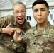 Brig. Gen. Brandon Parker coins Soldiers of Task Force Phoenix at Camp Beuhring, Kuwait