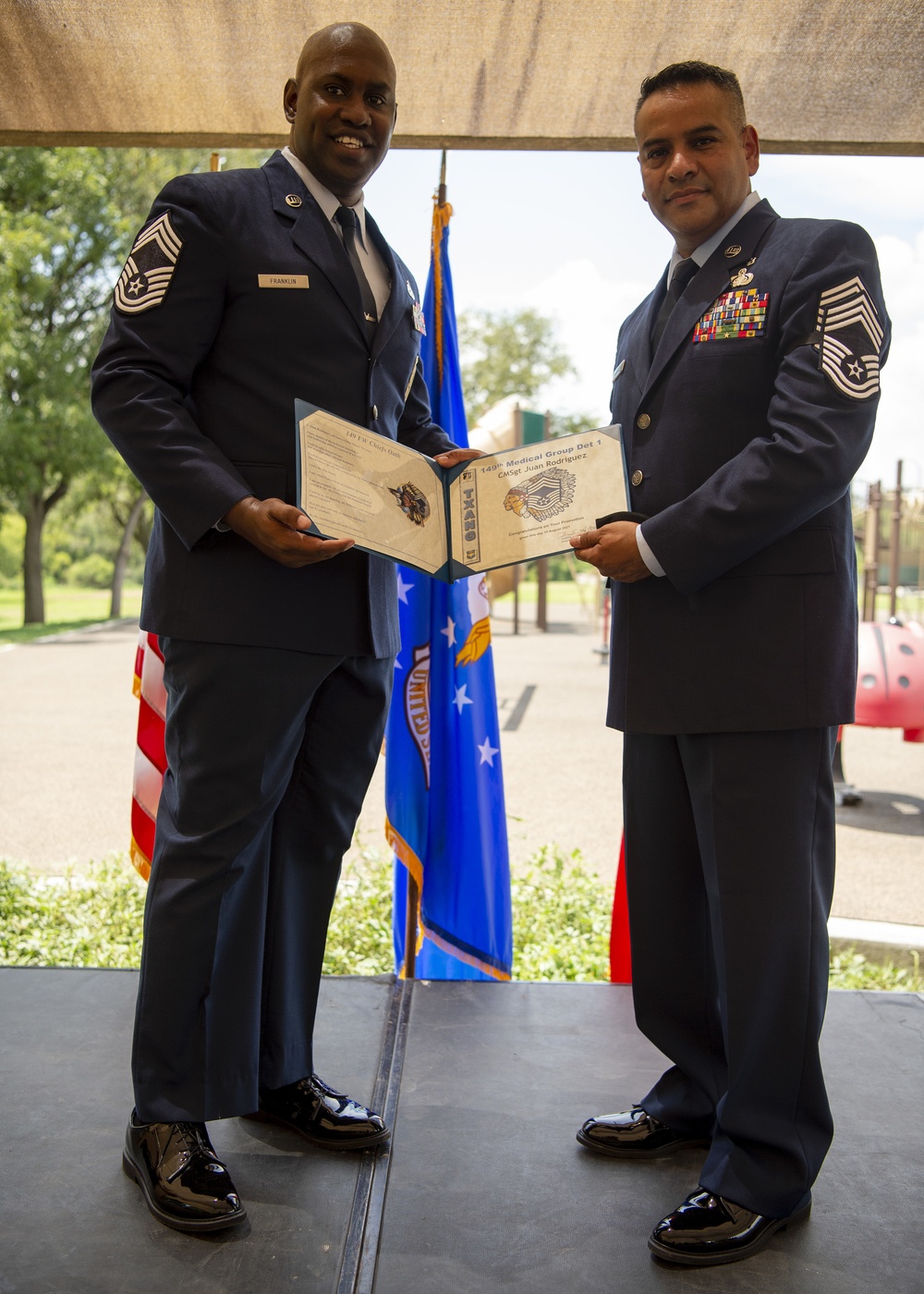 Chief Master Sgt. Juan Rodriguez Promotion