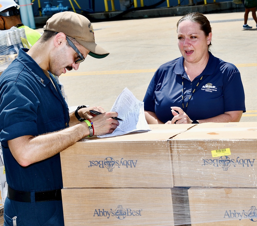 NAVSUP FLC NORFOLK USS ARLINGTON HAITI LOAD OUT