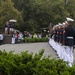 Silent Drill Platoon performs for Honor Flight at Marine Corps War Memorial