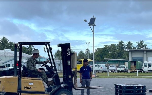 U.S. Navy Seabees from NMCB 5’s Detail Diego Garcia participate in training