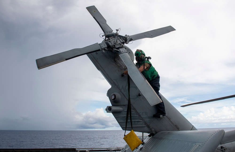 Routine maintenance on MH-60S Sea Hawk