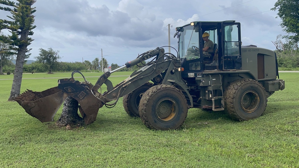 U.S. Navy Seabees with NMCB-5 and Marines with 7th ESB contribute to the community of Tinian