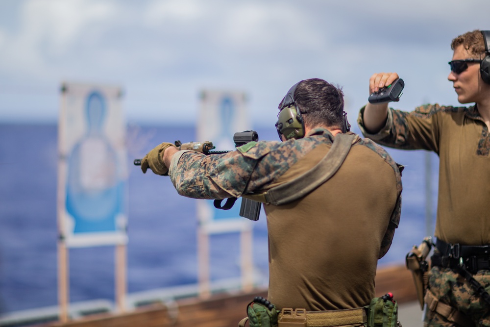 FRP Marines Fast Rope into Live Fire Deck Shoot