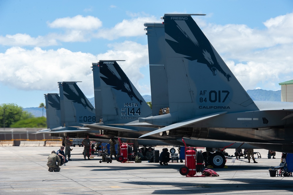 Combat aircraft integrate in Hawaii for exercise Sentry Aloha-21