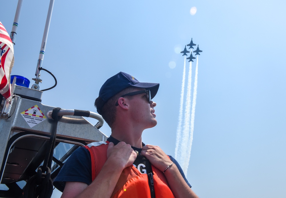 Coast Guard enforces safety zone during Blue Angels fly over