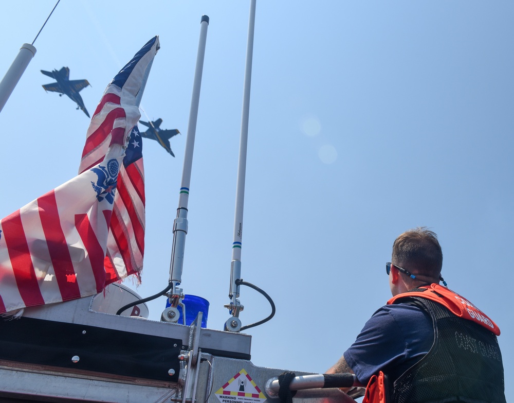 Coast Guard enforces safety zone during Blue Angels fly over