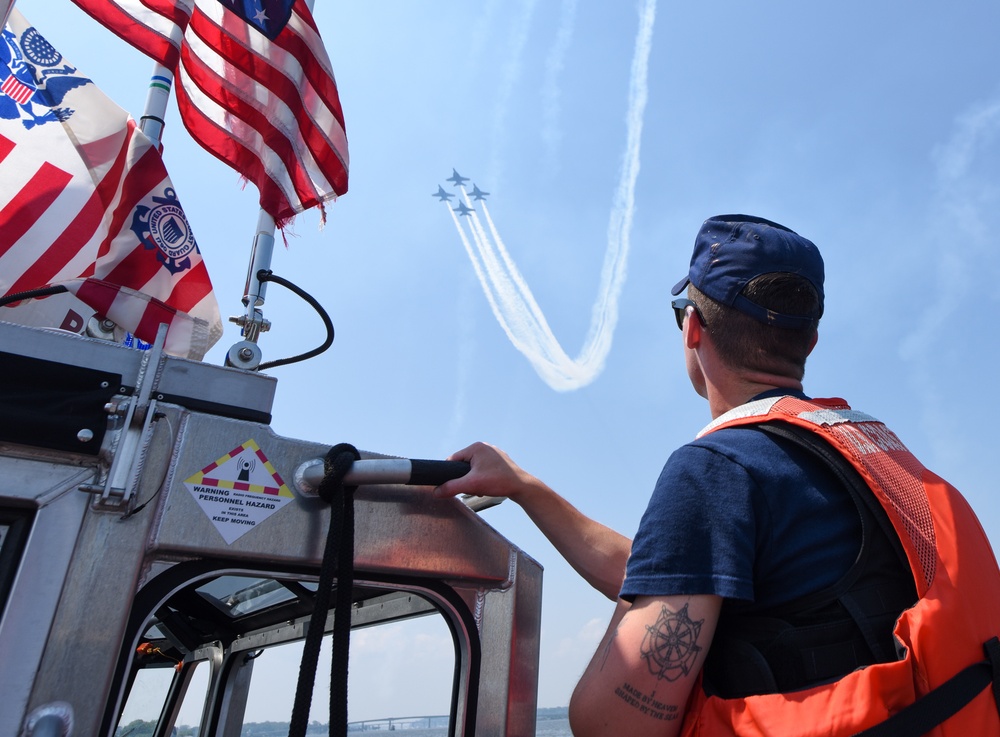 Coast Guard enforces safety zone during Blue Angels fly over