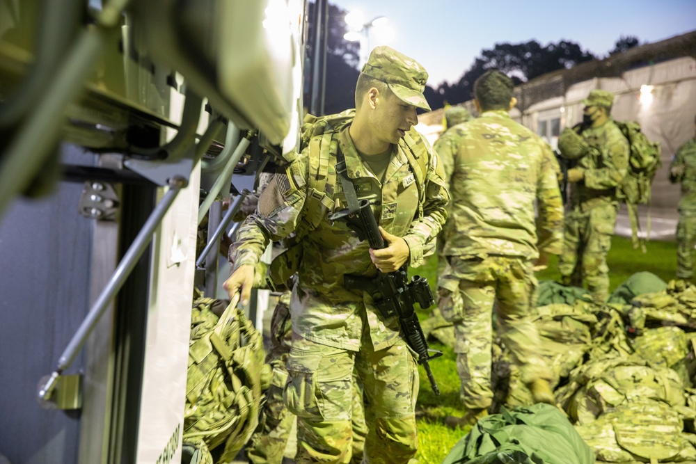 Paratroopers mobilize for deployment.