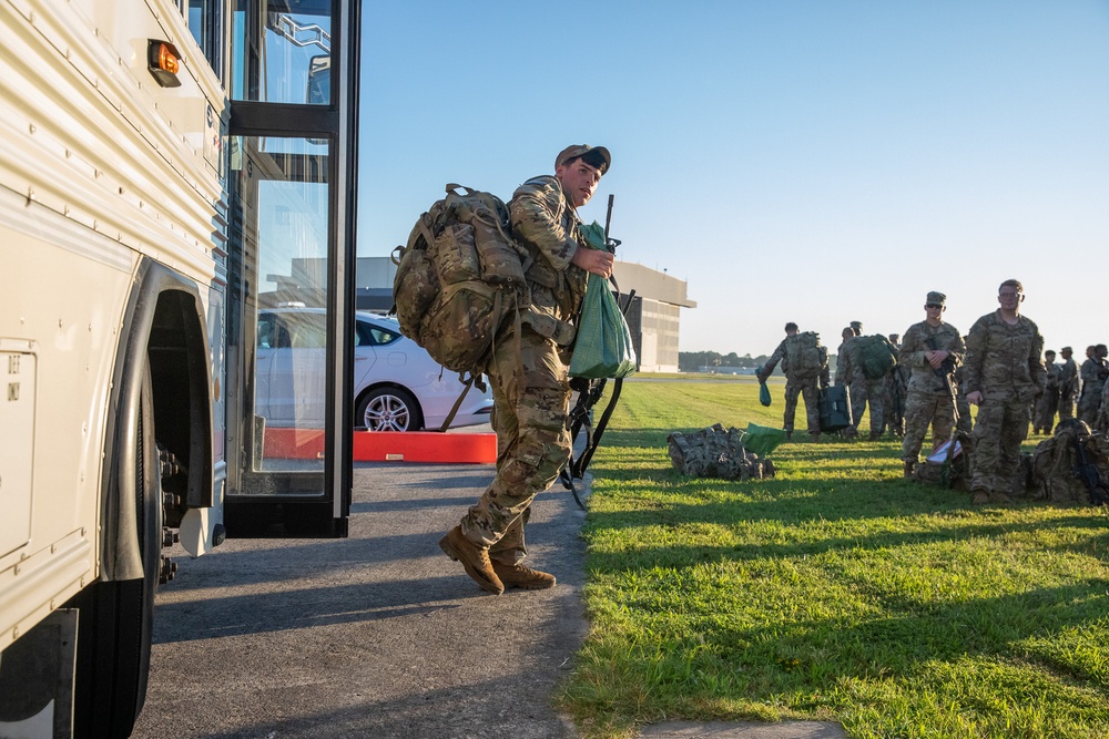 Paratroopers mobilize for deployment.