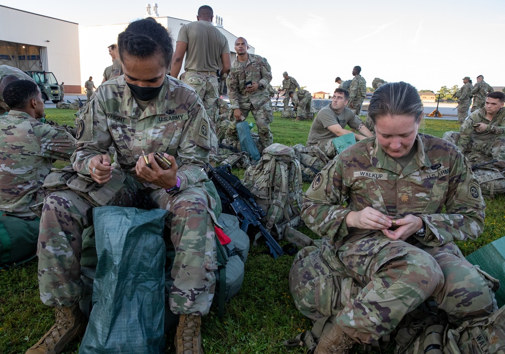 Paratroopers mobilize for deployment.