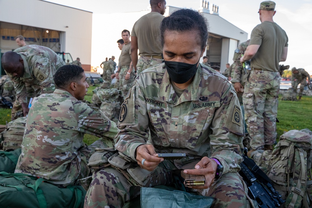 Paratroopers mobilize for deployment.