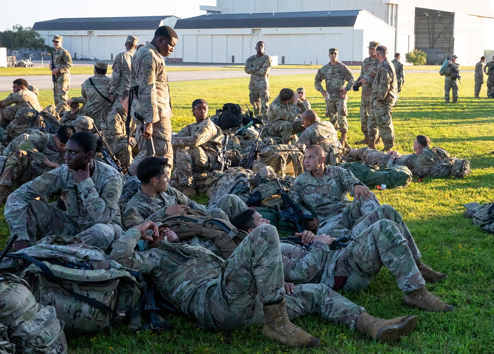 Paratroopers mobilize for deployment.