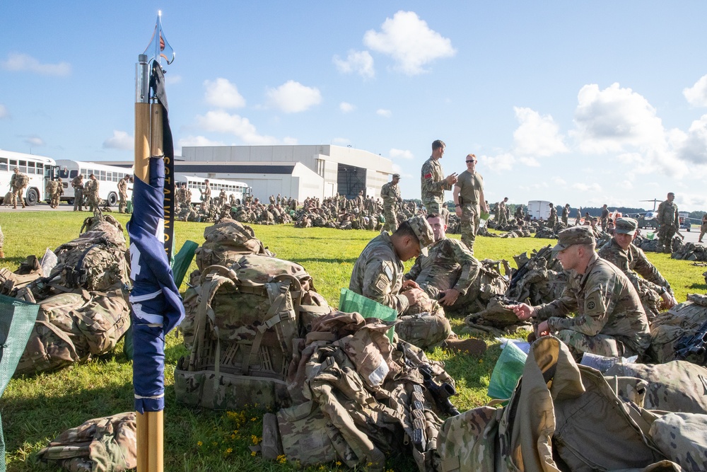 Paratroopers mobilize for deployment.