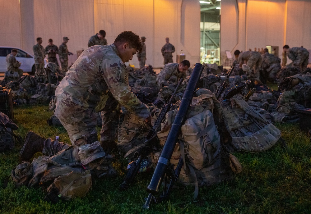 Paratroopers mobilize for deployment.