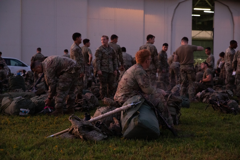 Paratroopers mobilize for deployment.