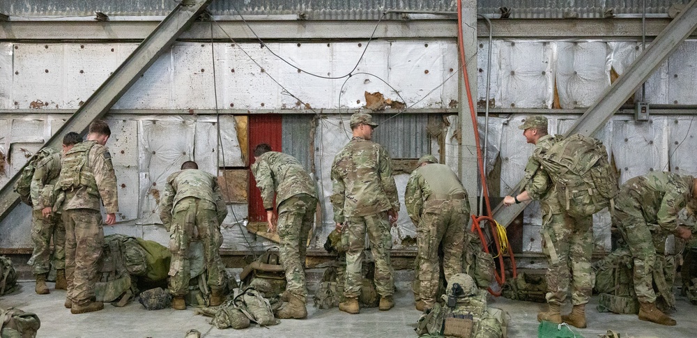 Paratroopers mobilize for deployment.