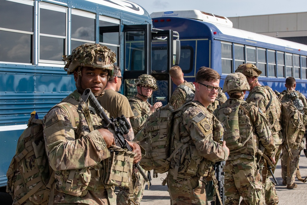 Paratroopers mobilize for deployment.