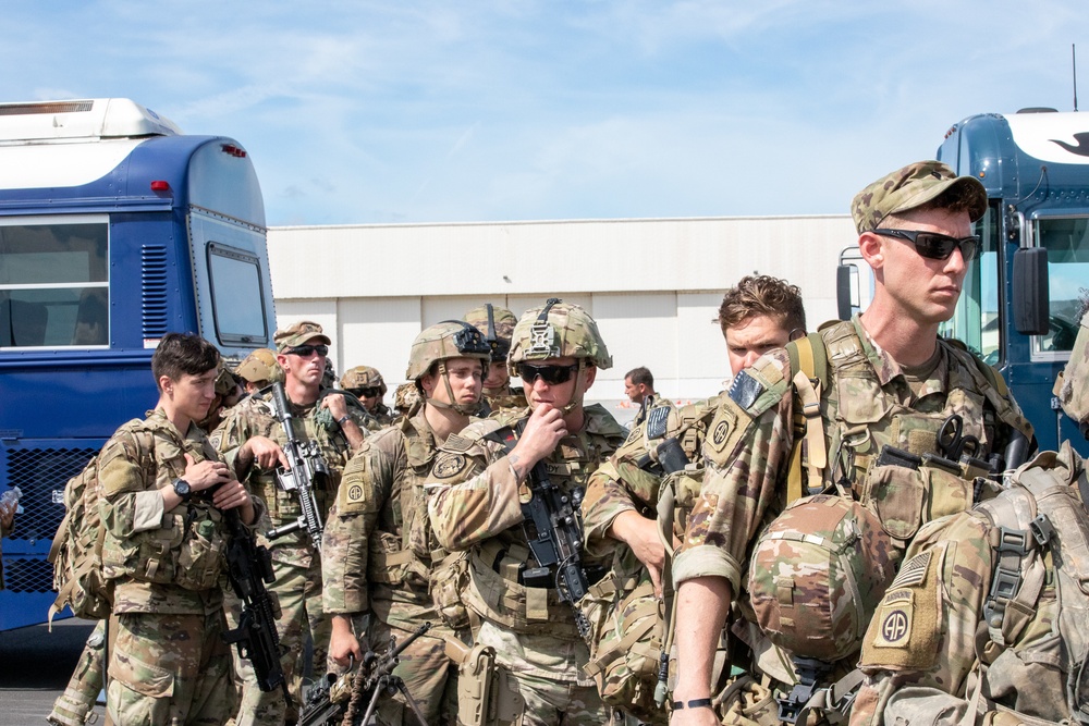 Paratroopers mobilize for deployment.