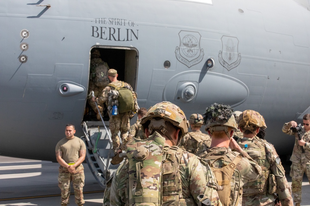 Paratroopers mobilize for deployment.