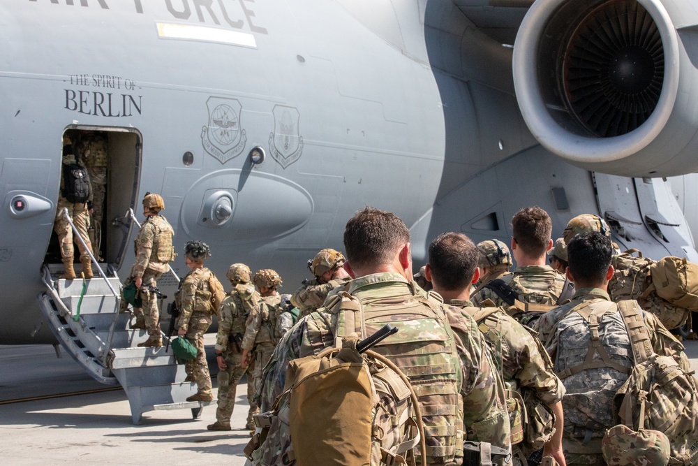 Paratroopers mobilize for deployment.