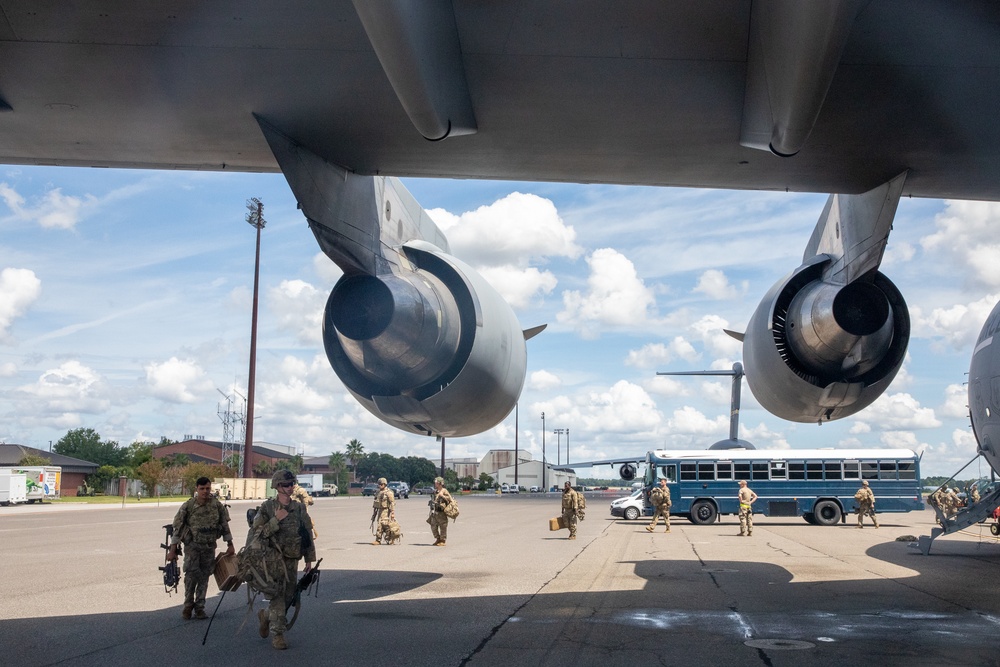 Paratroopers mobilize for deployment.