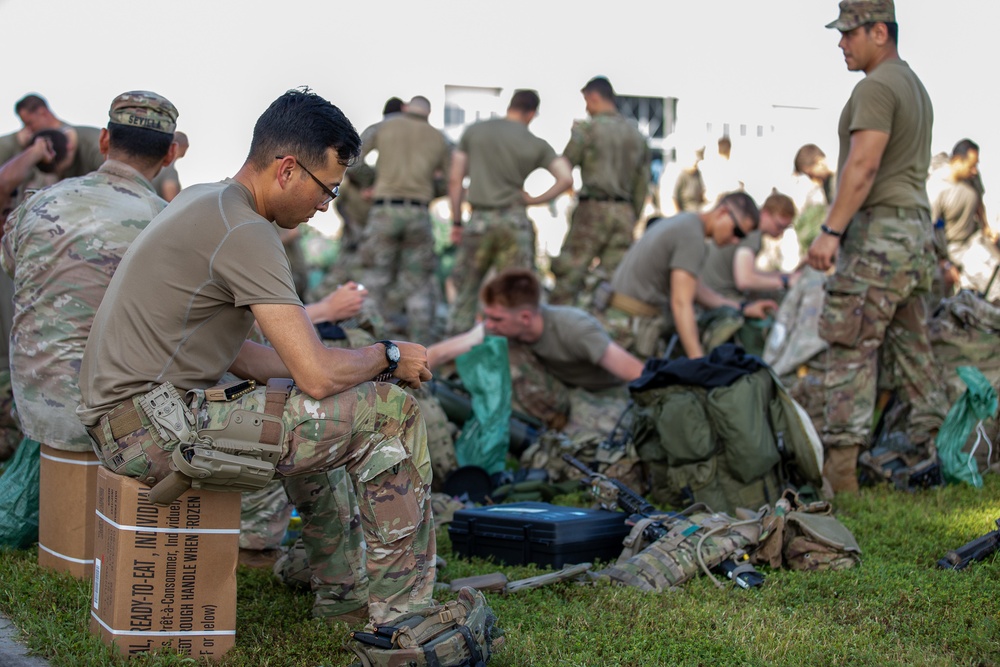 Paratroopers mobilize for deployment.