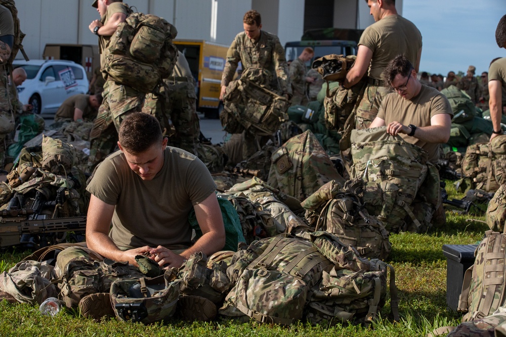 Paratroopers mobilize for deployment.