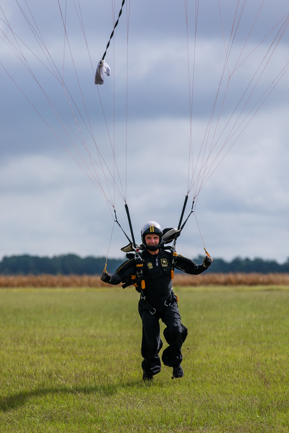 U.S. Army Parachute Team Soldier makes training jump
