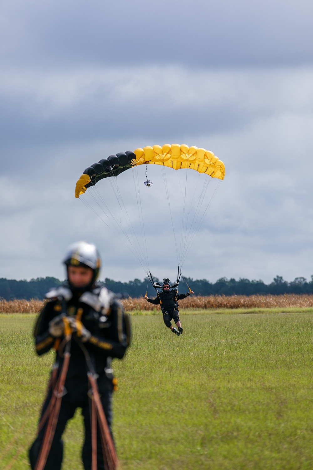 U.S. Army Parachute Team Soldier makes training jump