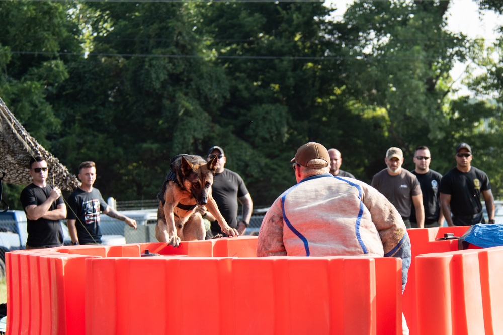 Fort Knox partners with Kentucky law enforcement agencies in military dog bite training exercise