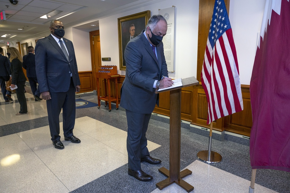 Defense Secretary Austin Hosts Qatari Defense Minister