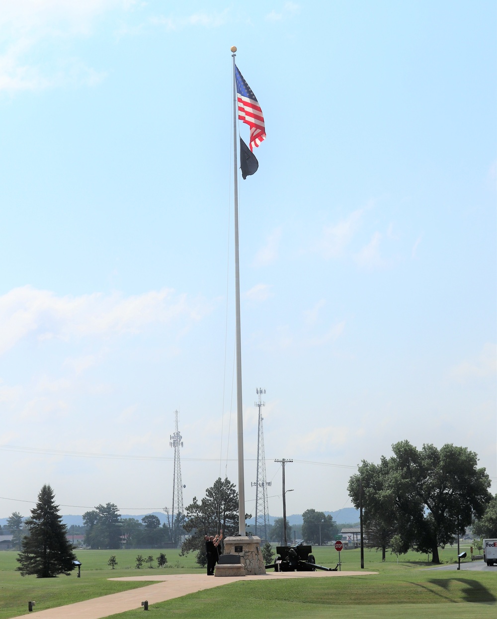 Flag-raising duty at Fort McCoy