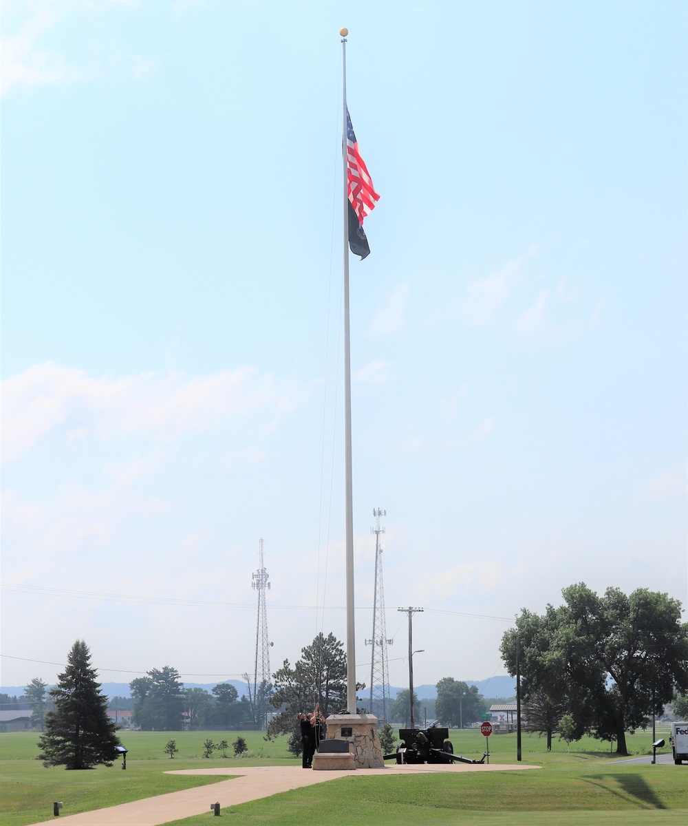 Flag-raising duty at Fort McCoy