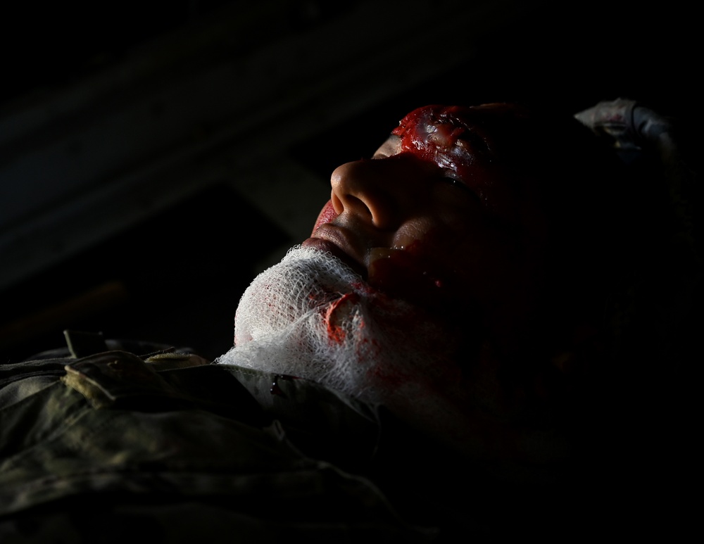Army Reserve and Air Force Reserve practice medical evacuations