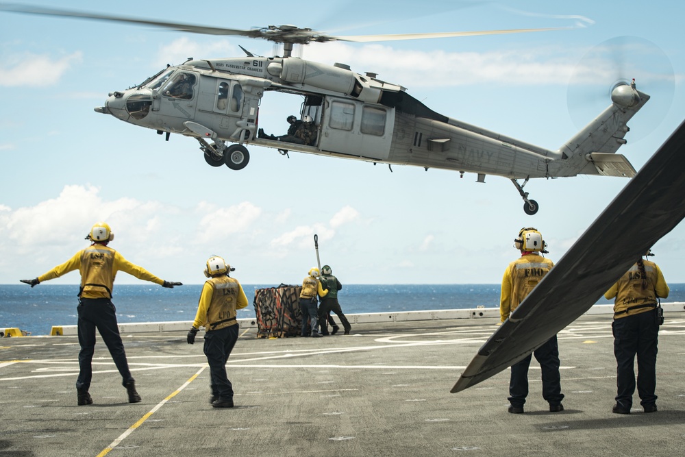 Replenishment-at-Sea aboard USS Portland (LPD 27)