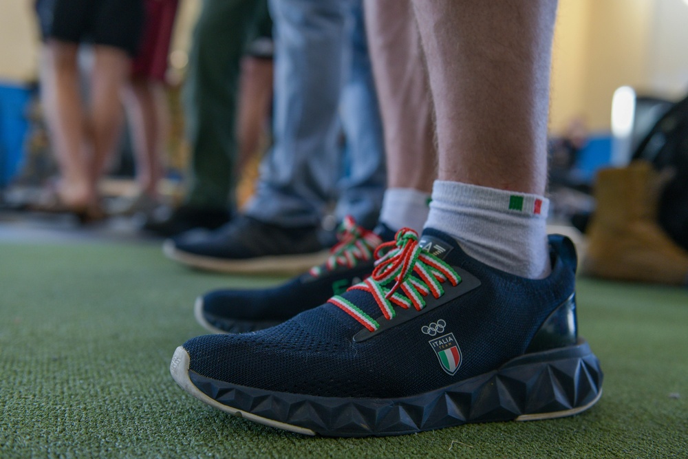 Olympic bronze weightlifting medalist visits Aviano